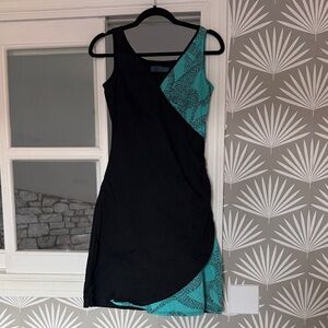 Skunkfunk Asymmetrical Black and Teal Dress